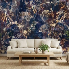 Luxury Dark Floral Wallpaper – Moody Peel-and-Stick Bedroom Accent Wall Design