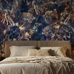 Luxury Dark Floral Wallpaper – Moody Peel-and-Stick Bedroom Accent Wall Design
