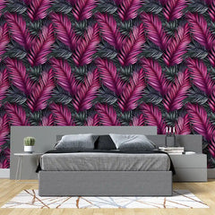 Pink Teal Tropical Wallpaper – Vibrant Peel-and-Stick Bedroom Living Room Design