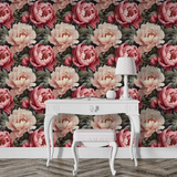 Pink Peony Floral Wallpaper – Romantic Peel-and-Stick Bedroom Living Room Design