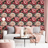 Pink Peony Floral Wallpaper – Romantic Peel-and-Stick Bedroom Living Room Design
