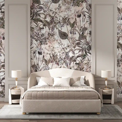 Vintage Botanical Floral Wallpaper – Classic Peel-and-Stick Bedroom Living Room Design