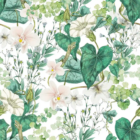 Emerald Green Botanical Wallpaper