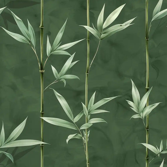 Elegant Bamboo Leaf Wallpaper Zen Botanical Pattern Natural Asian Style Wall Design