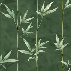 Elegant Bamboo Leaf Zen Wallpaper – Asian Natural Peel-and-Stick Bedroom Office