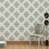 Elegant Damask Wallpaper – Vintage Luxury Classic Peel-and-Stick Bedroom Design