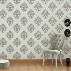 Elegant Damask Wallpaper – Vintage Luxury Classic Peel-and-Stick Bedroom Design