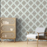 Elegant Damask Wallpaper – Vintage Luxury Classic Peel-and-Stick Bedroom Design