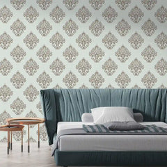 Elegant Damask Wallpaper – Vintage Luxury Classic Peel-and-Stick Bedroom Design