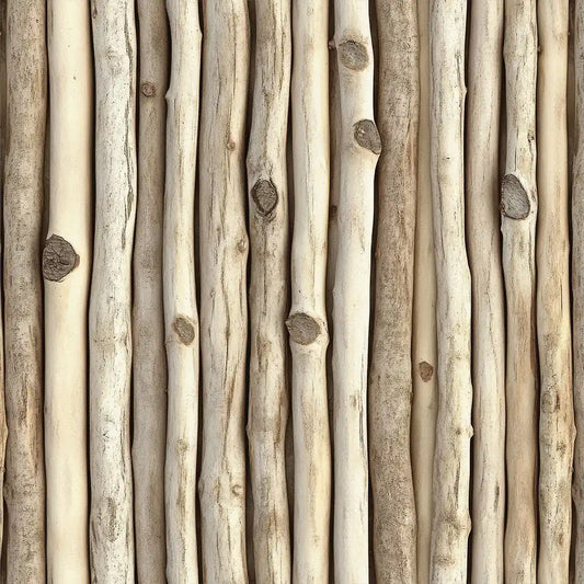 Natural Driftwood Stick Wallpaper Rustic Organic Wood Texture Wall Design