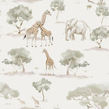 Safari Animal Wallpaper – Kids Room Nursery Peel-and-Stick Removable Design