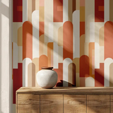 Retro Arch Wallpaper – Modern Feature Wall Peel-and-Stick Bedroom Design