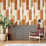 Retro Arch Wallpaper – Modern Feature Wall Peel-and-Stick Bedroom Design