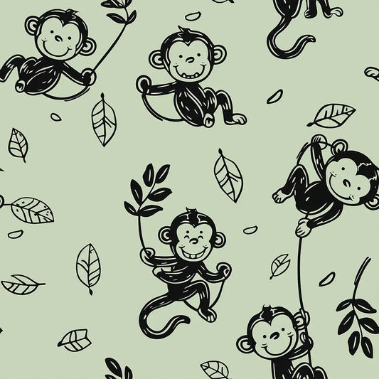 Playful Monkey Jungle Wallpaper β Kids Room Nursery Peel-and-Stick Design