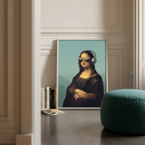 Beautiful funny modern Mona Lisa parody art poster sticker enhances living room wall decor.