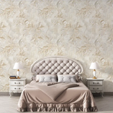 Beautiful luxury botanical relief wall mural sticker enhances living room decor.