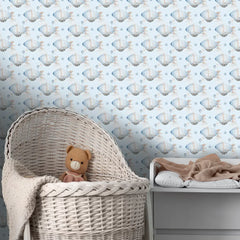 beautiful pastel zeppelins stars baby room wallpaper kids wall sticker