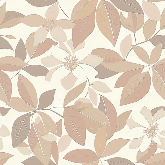 Add a warm touch with Blush Beige Floral Wallpaper in your office.