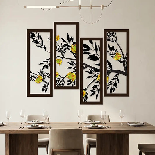 Modern Leaf Panel Wall Decal