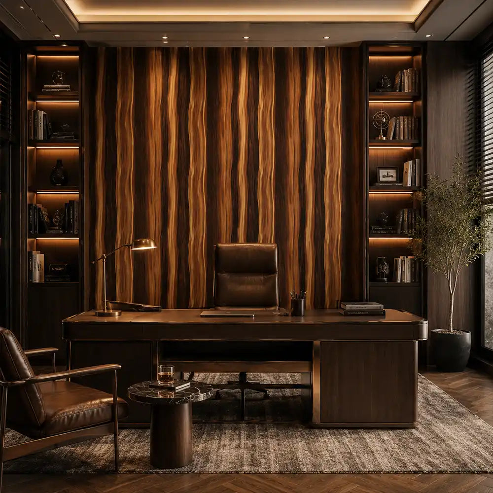 Buy walnut flow wood wallpaper online from the Wall Decor Design range.