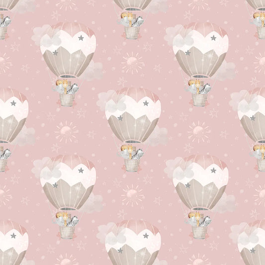 Comfortable dreamy hot air balloon kids room nursery wallpaper feels soft.