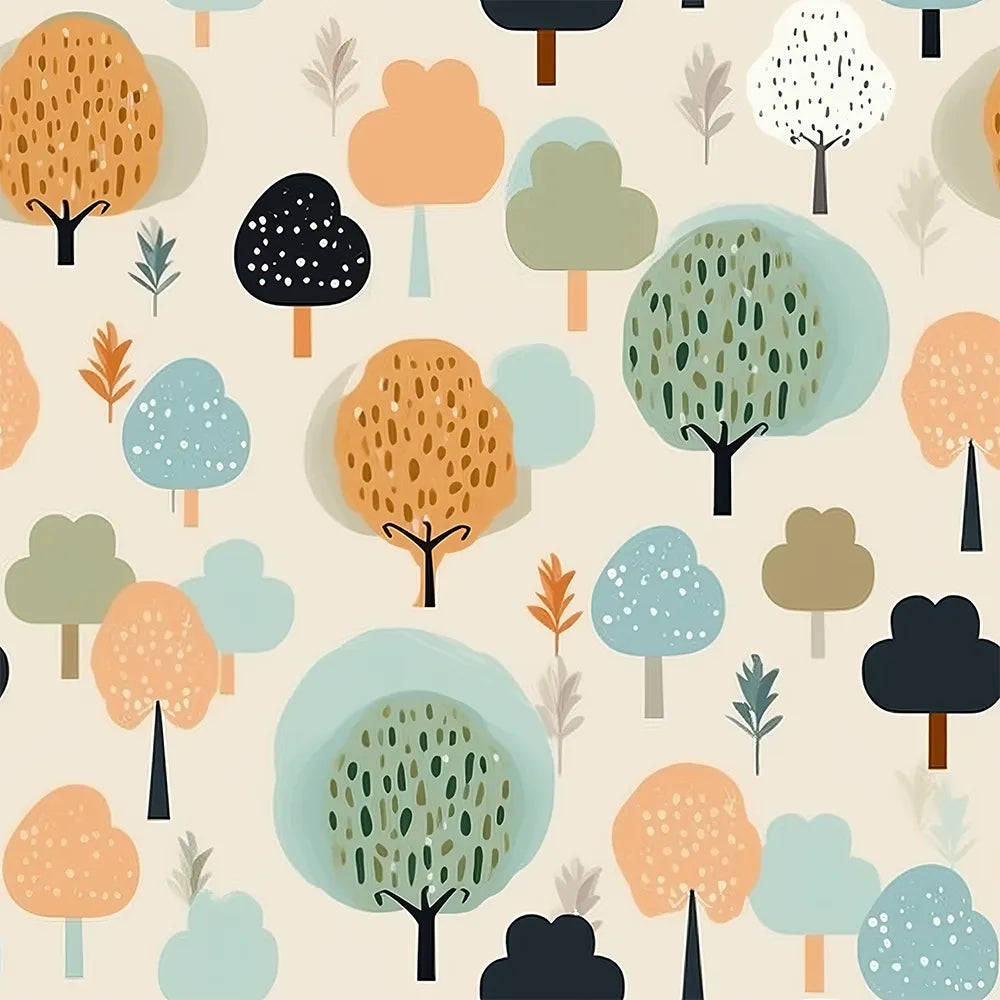 Comfortable fairy forest pattern kids room nursery wallpaper, wall sticker.
