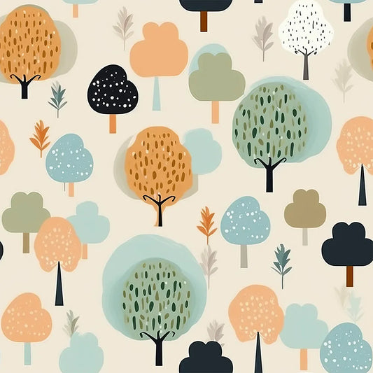 Comfortable fairy forest pattern kids room nursery wallpaper, wall sticker.