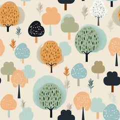 Comfortable fairy forest pattern kids room nursery wallpaper, wall sticker.