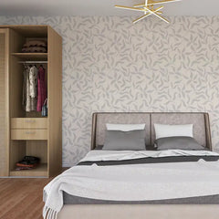 Comfortable soft harmony minimal leaf wallpaper creates visual calmness.