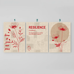 Enhance your walls with minimal red floral motivational quote art poster sticker today.