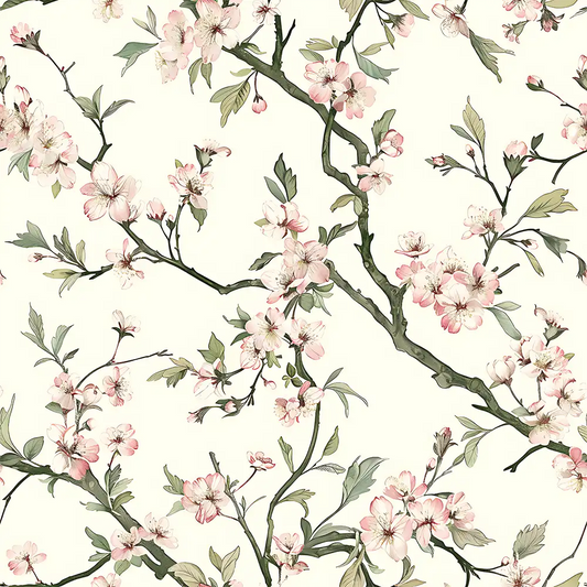 Enhance your room with soft pink sakura botanical wall mural sticker for wall decor.