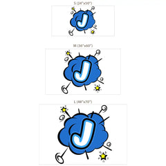 Custom Blue Letter Sticker for adding a personalized touch to your walls.