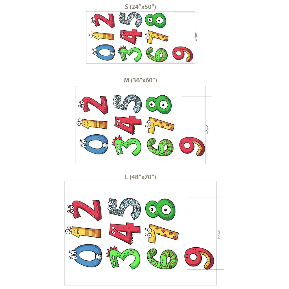 Cute Monster Numbers Wall Sticker for kids room wall decor.