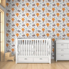 Durable hello world whale and balloon kids room nursery wallpaper lasts long.