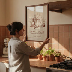 Durable vintage Italian kitchen food illustration art poster sticker ensures lasting beauty.