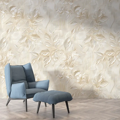Elegant luxury botanical relief wall mural sticker transforms feature walls beautifully.