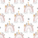 elegant pastel safari rainbow kids room wallpaper nursery wall sticker