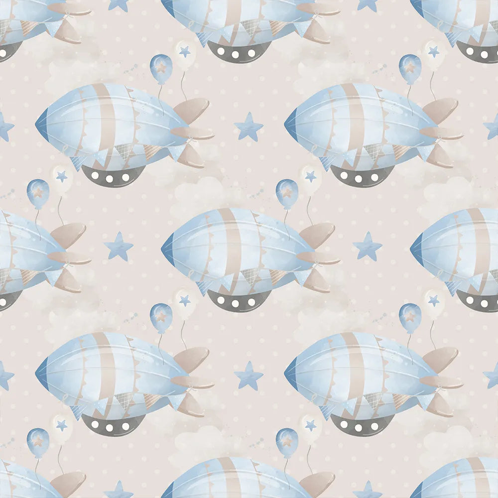 Looking for elegant pastel zeppelins stars baby room wallpaper nursery sticker?