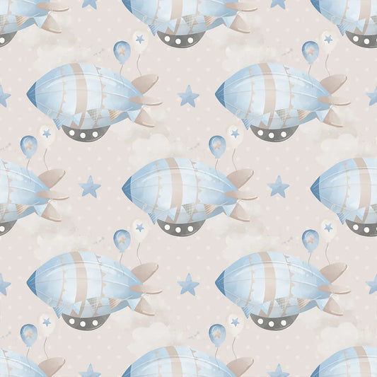 Looking for elegant pastel zeppelins stars baby room wallpaper nursery sticker?