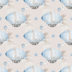 Looking for elegant pastel zeppelins stars baby room wallpaper nursery sticker?