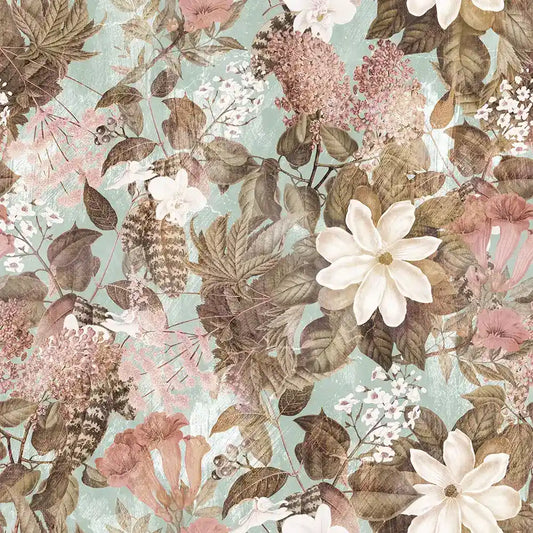 Elegant whispering meadow vintage floral wallpaper refines feature walls.