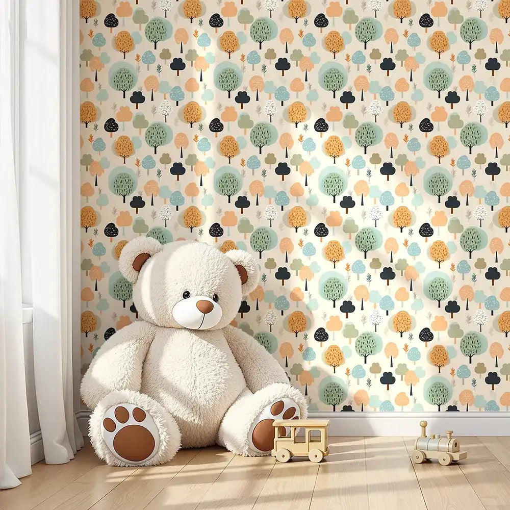 Fairy forest pattern kids room nursery wallpaper, beautiful sticker.