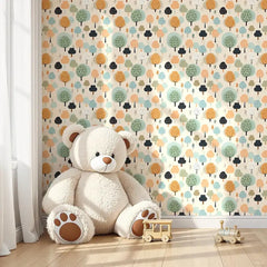 Fairy forest pattern kids room nursery wallpaper, beautiful sticker.