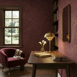 Flowing lines wallpaper in ivory and beige colorway, minimal abstract bedroom wall