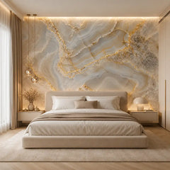 White agate marble removable wallpaper bedroom feature wall, elegant clean luxury