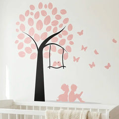 Tree Wall Decal with Birds – Nature Living Room Bedroom Removable Sticker