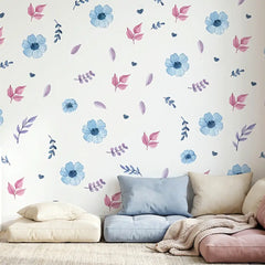 Pastel Floral Wall Decals – Soft Girls Room Nursery Peel-and-Stick Sticker Set