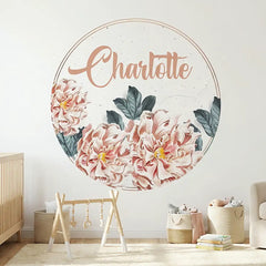 Floral Name Wall Decal – Personalized Girls Room Nursery Removable Sticker