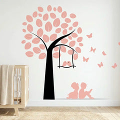 Tree Wall Decal with Birds – Nature Living Room Bedroom Removable Sticker