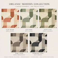 Organic Modern Geometric Wallpaper – Minimal Peel-and-Stick Bedroom Office Design